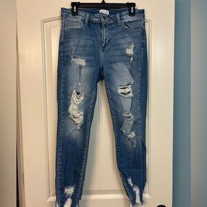 Cello Blur Ripped Skinny Jeans Size 13